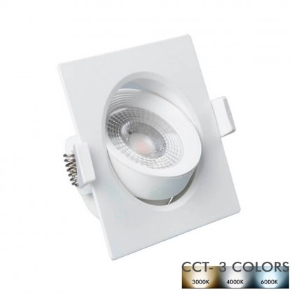 Empotrable LED 7W Cuadrado Blanco - CCT Area-led