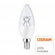 Bombilla LED Vela con Lente 6W E14 C37 180º - OSRAM CHIP DURIS E 2835 Area-led