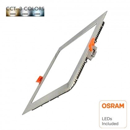 Placa LED Slim Cuadrada 15W Acero Inox - CCT - OSRAM CHIP DURIS E 2835 Area-led