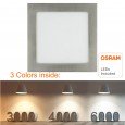 Placa LED Slim Cuadrada 20W Acero Inox - CCT- OSRAM CHIP DURIS E 2835 Area-led