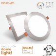 Placa LED Slim Cuadrada 20W Acero Inox - CCT- OSRAM CHIP DURIS E 2835 Area-led