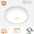 Plafond LED Detector de movimento de superfície circular 20W - CCT - OSRAM CHIP DURIS E 2835 - Area-Led