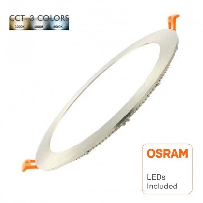 Placa LED Slim Circular 20W Acero Inox - CCT- OSRAM CHIP DURIS E 2835 Area-led