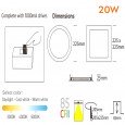 Placa LED Slim Circular 20W Acero Inox - CCT- OSRAM CHIP DURIS E 2835 Area-led