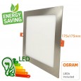 Placa LED Slim Cuadrada 15W Acero Inox - CCT - OSRAM CHIP DURIS E 2835 Area-led