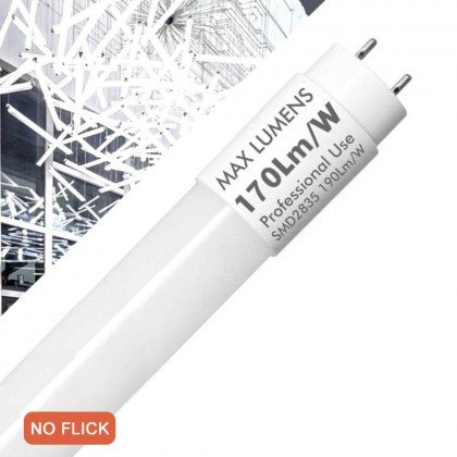 PACK 10 - Tubo LED 25W Cristal 120cm T8 - 170 Lm/W - PRO MAX LUMENS - 3400Lm - NO FLICK - Area-Led